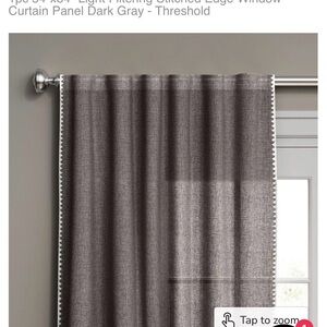 Threshold stitched edge light filtering gray curtains-4 panels